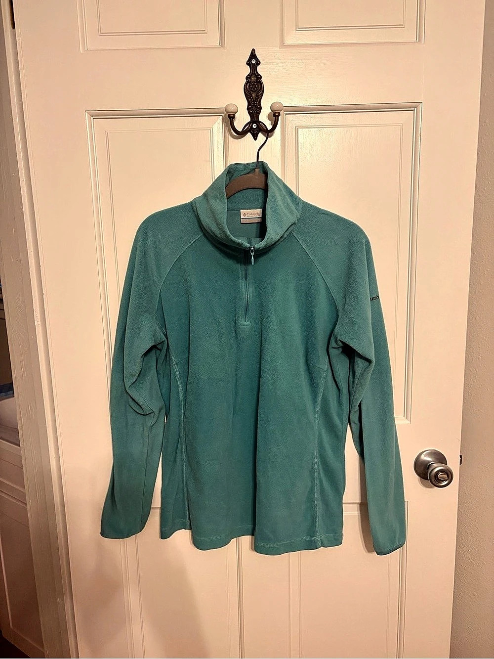 Columbia Benton Springs Half-Zip Pullover Fleece in aqua teal